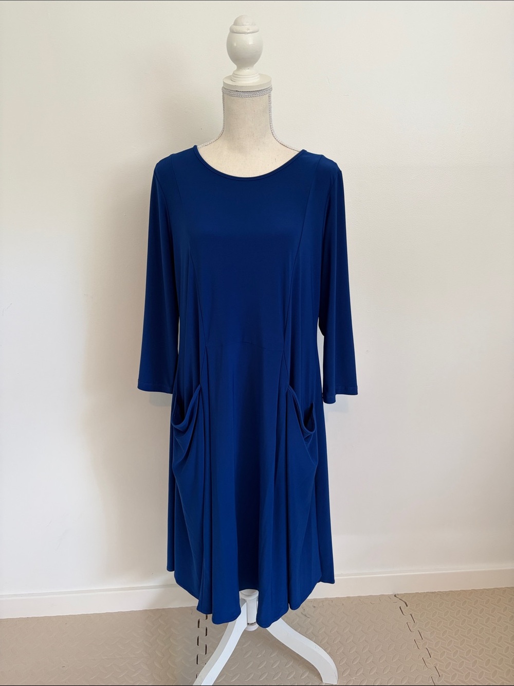 Comfy USA Royal Blue A-Line Pocket Dress Large